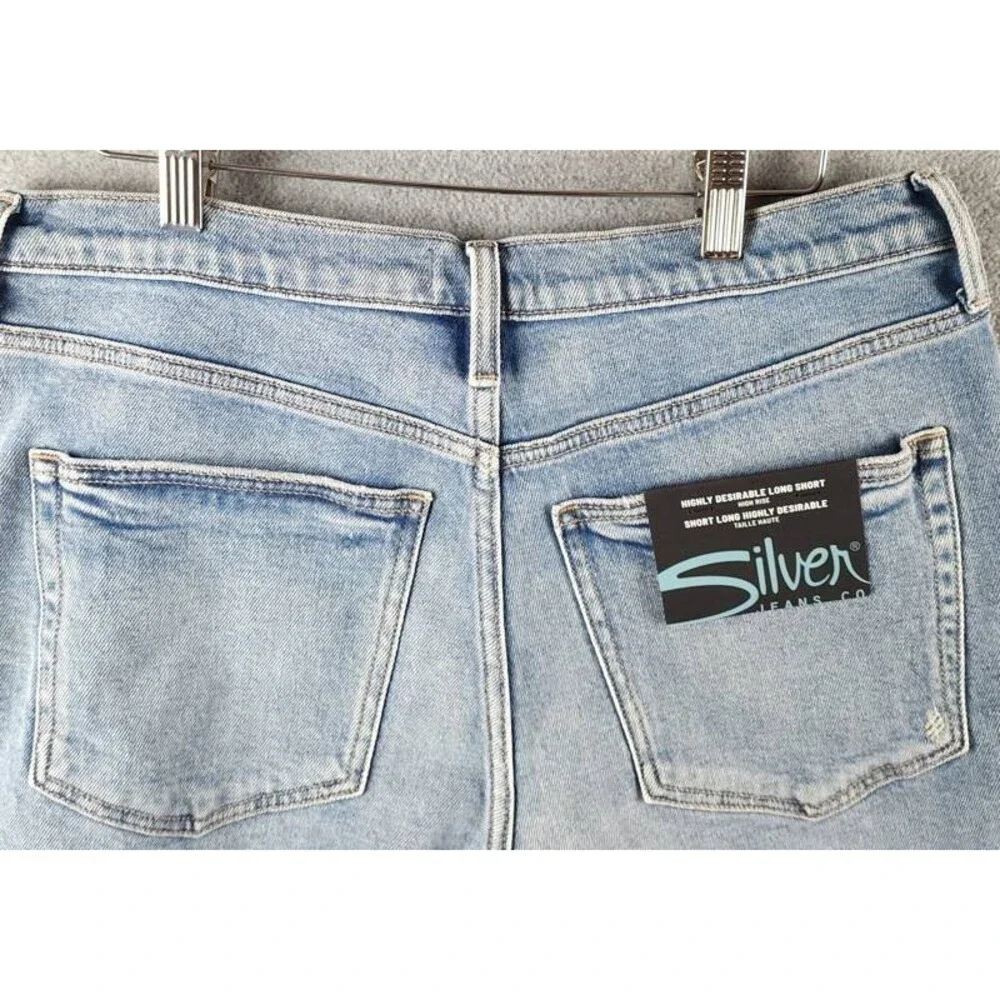 Silver Jeans Co. Highly Desirable High-Rise Shorts Women's W31/L5 Indigo Denim - Picture 15 of 15
